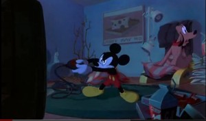 Mickey playing video games