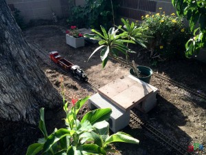 Mr. DAPs Garden Railway - First Attempt - Cinder Block Tunnel Foundations