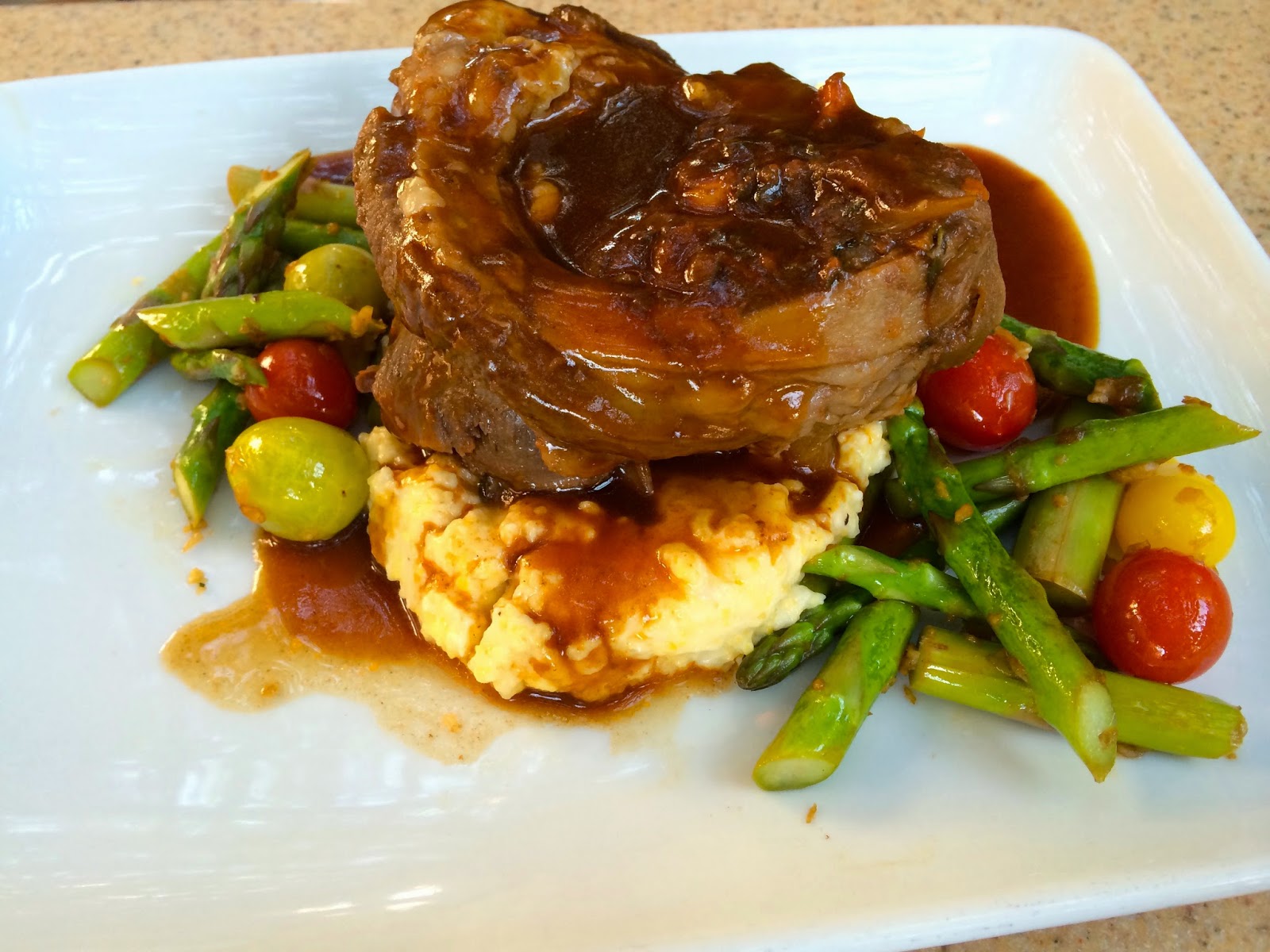 The osso buco, served with polenta  and seasonal veggies, is gluten free.