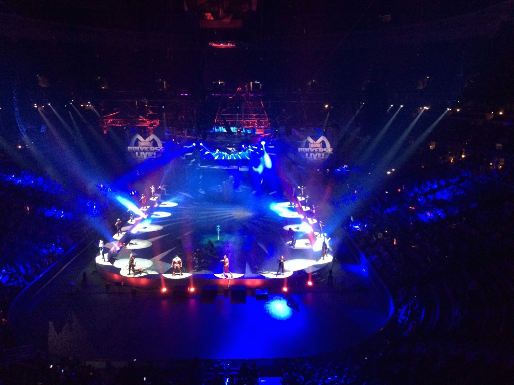 The heroes of the Marvel Universe Live! arena show