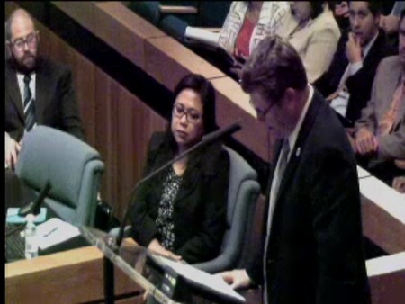 Screenshot of video of Anaheim City Council meeting where the agreement was on the agenda