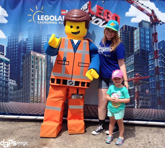 Hanging out with the star of "The Lego Movie," Emmet and my cousin.