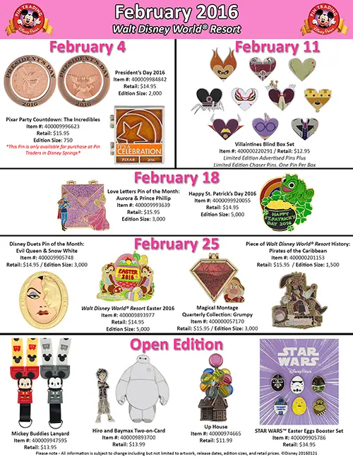 Feb. Disney Pins (1)